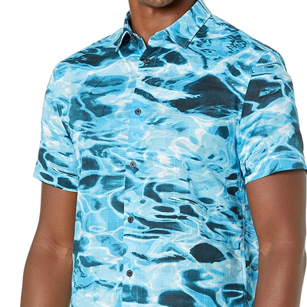 Water Full print Armani Exchange button down shirt 9/10 condition